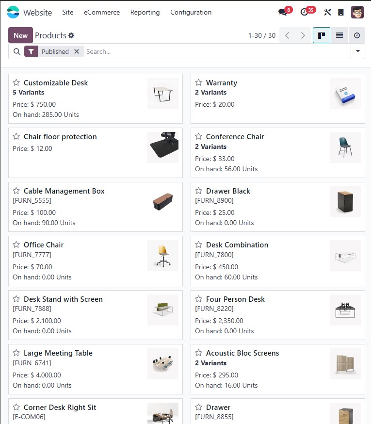 E-commerce Odoo